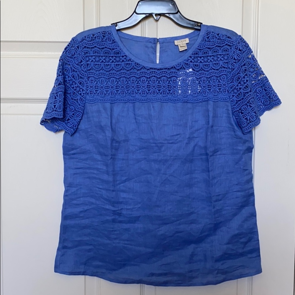 J.Crew Lace and Linen Blouse